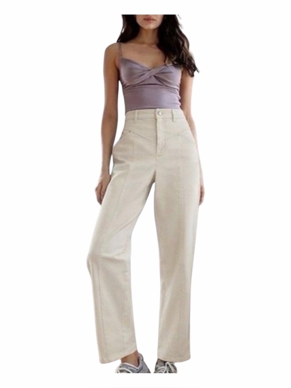 Wilfred Free Aritzia “Archer Pant” High Rise Utility Pants. Size 0. Cream/Ivory.